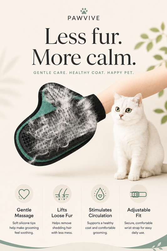 PAWVIVE Grooming Glove โ De-Shedding Massage Mitt for Dogs & Cats
