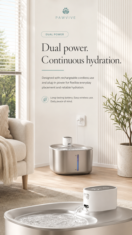 PAWVIVE Smart Sensor Water Fountain โ Stainless Steel, 4L