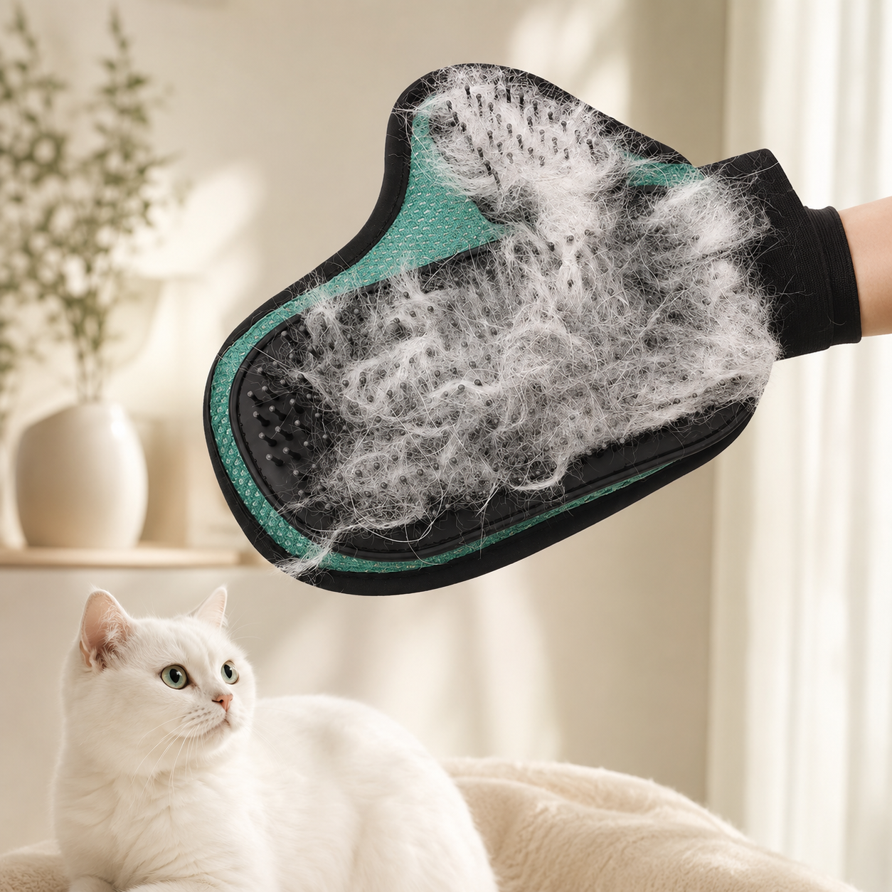PAWVIVE Grooming Glove — De-Shedding Massage Mitt for Dogs & Cats
