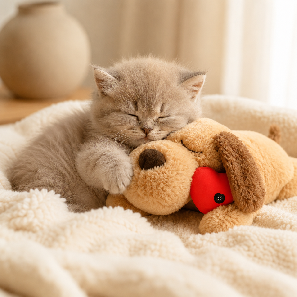 PAWVIVE Heartbeat Companion — Calming Snuggle Toy for Dogs & Cats